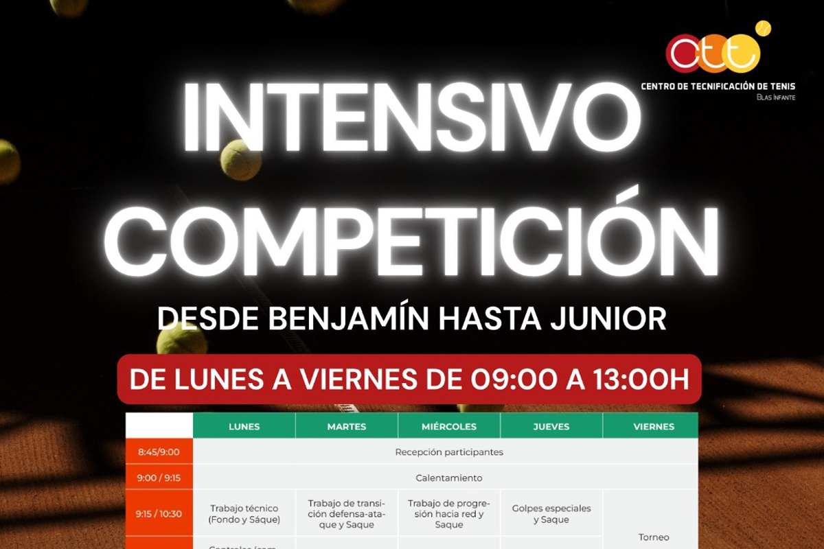 Intensivo Competición en el CTT Blas Infante de Sevilla durante el verano 2026